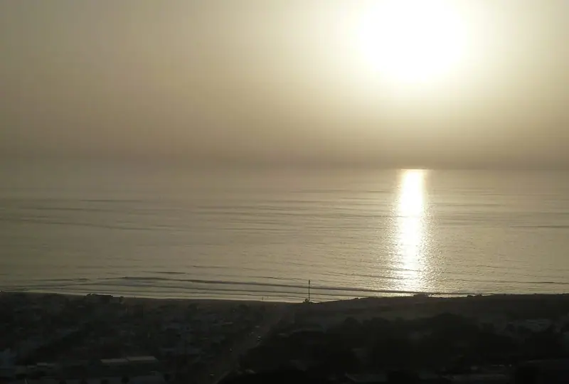 Sunset over Anza beach near Agadir, Morocco