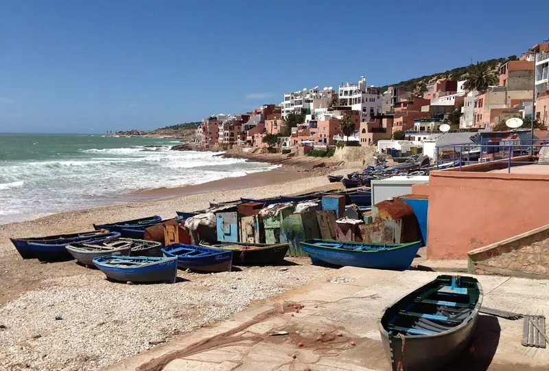 Taghazout village beach next to Hash Point