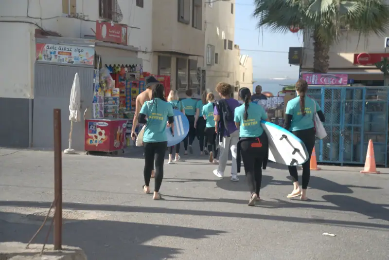 Surf, rooftop and daily life at Waves Hunter Surf House, Anza, Agadir