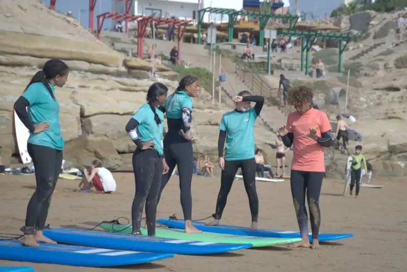 Surf, rooftop and daily life at Waves Hunter Surf House, Anza, Agadir