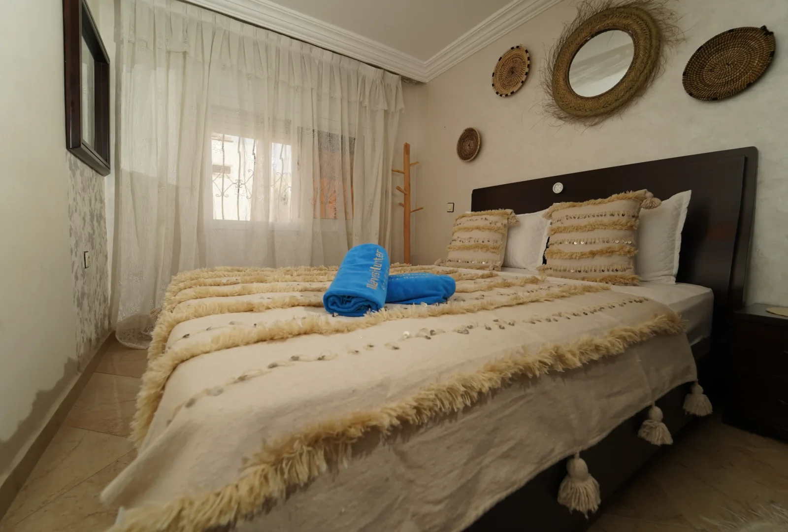 Comfortable hostel room in Morocco